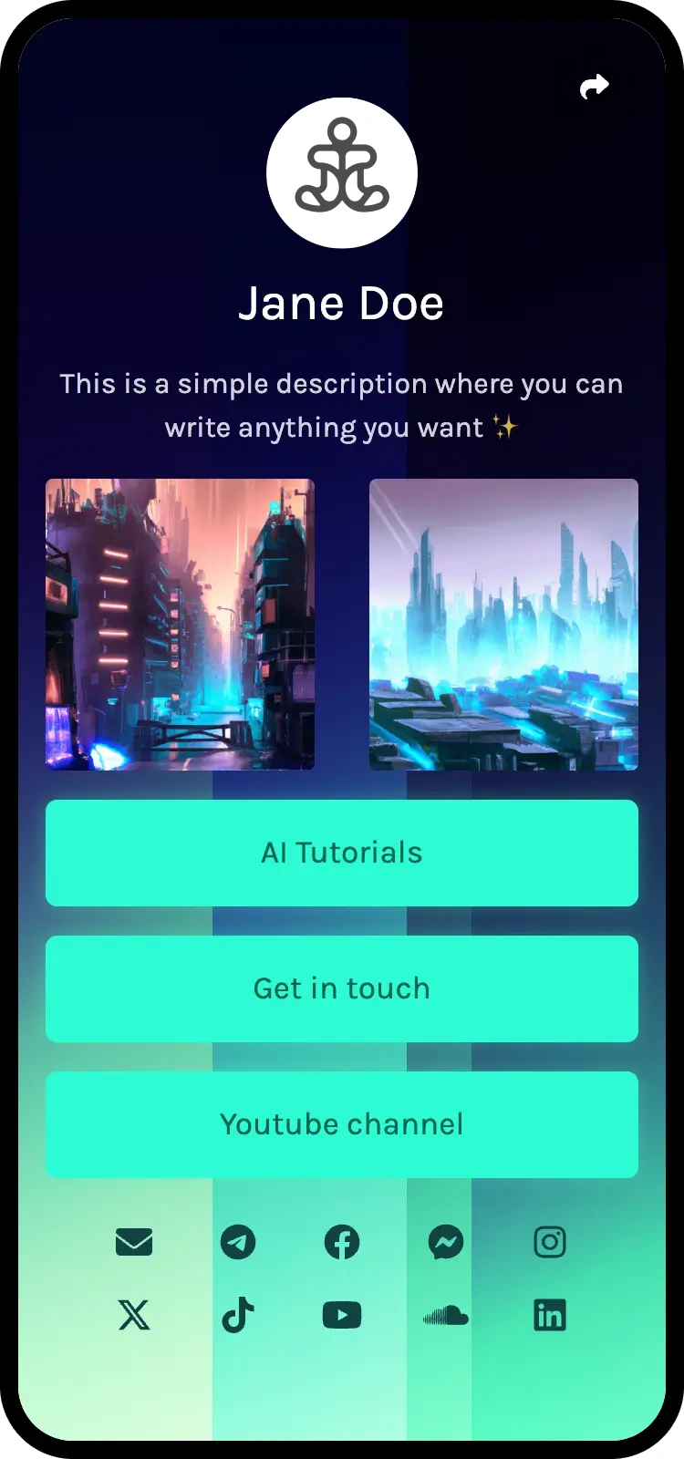 Screenshot of Journalshow Link page examples